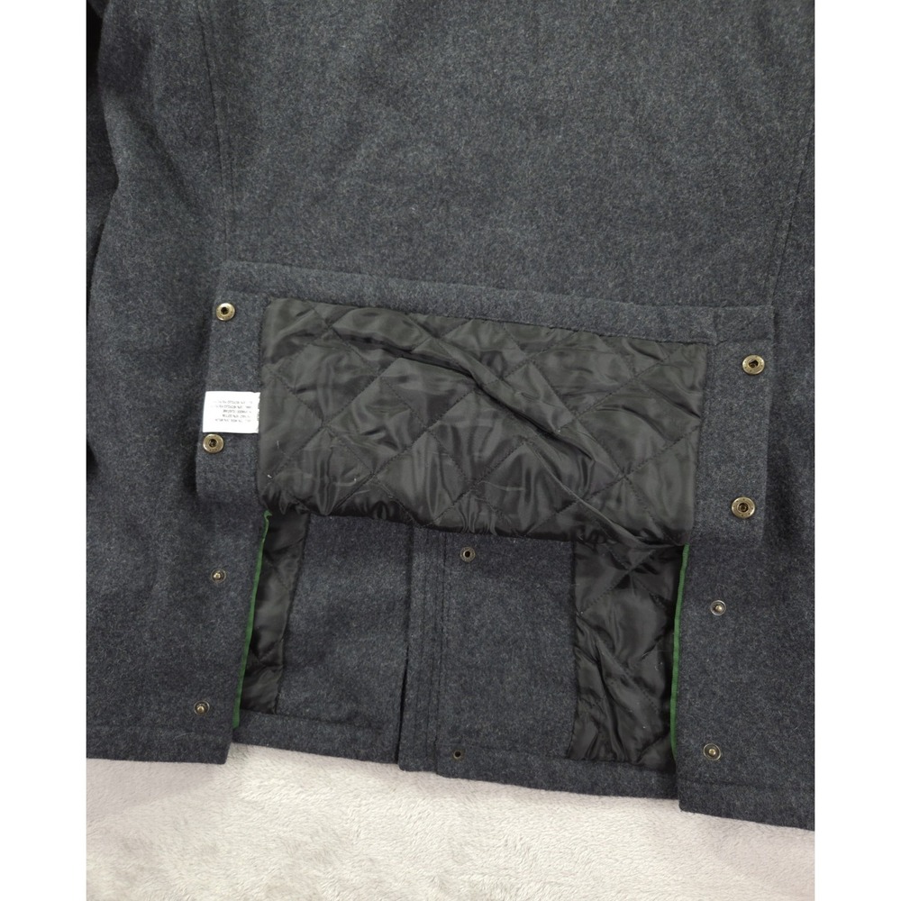 Orvis Wool Coat‎ Mens Large Full Zip Quilt Lined Gray Overcoat - Picture 8 of 10